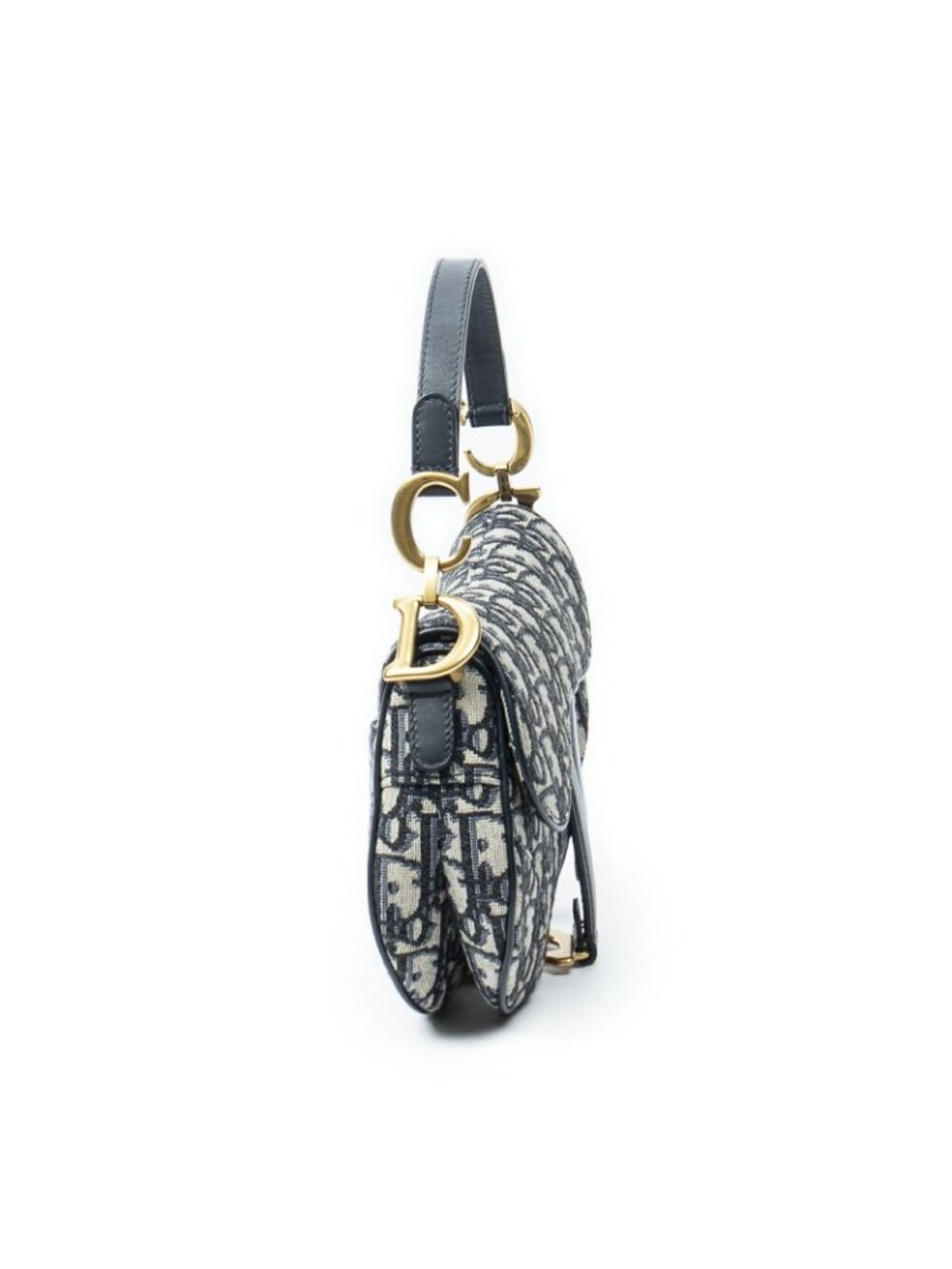 ★SOLD★ Dior New Saddle Bag Navy Beige Oblique Peacock Canvas - Picture 3 of 10